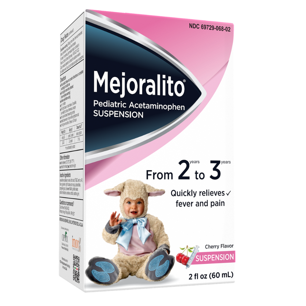Mejoralito Pediatric Acetaminophen Suspension Cherry 2 fl oz, ages 2-3